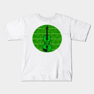 Violin Irish Fiddle Shamrocks St Patrick's Day Musician Kids T-Shirt